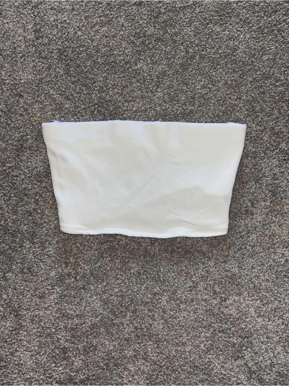 Size S- 96% Cotton Womens White Divided Strapless Crop Top